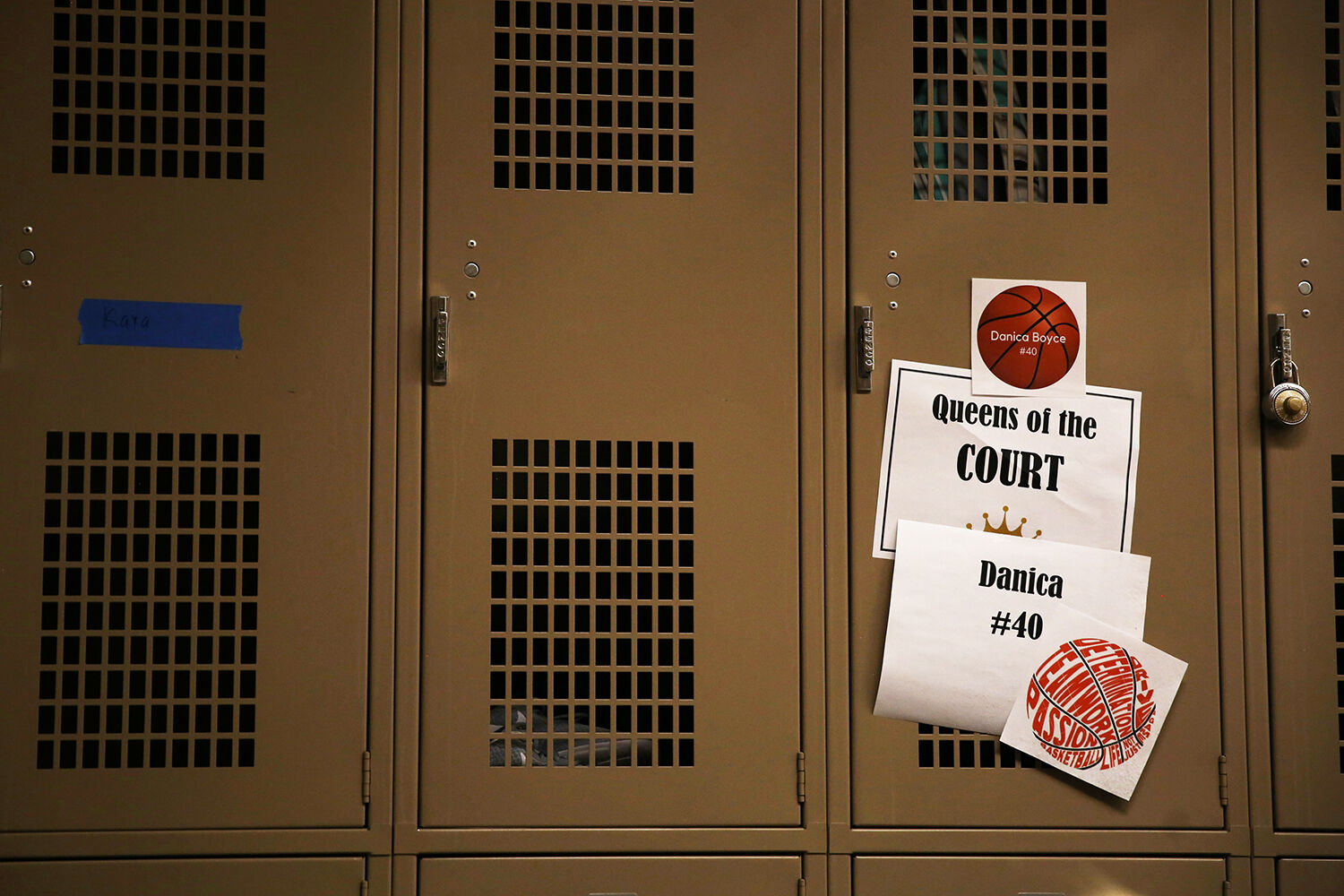 "Queen of the Court" posters and basketball graphics
